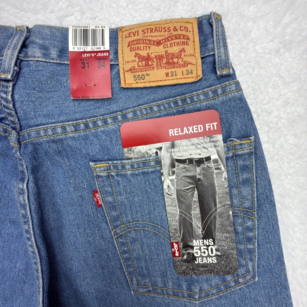 Levis 550 Relaxed Fit Denim‎ Jeans Mens 31x34 Blue NWT